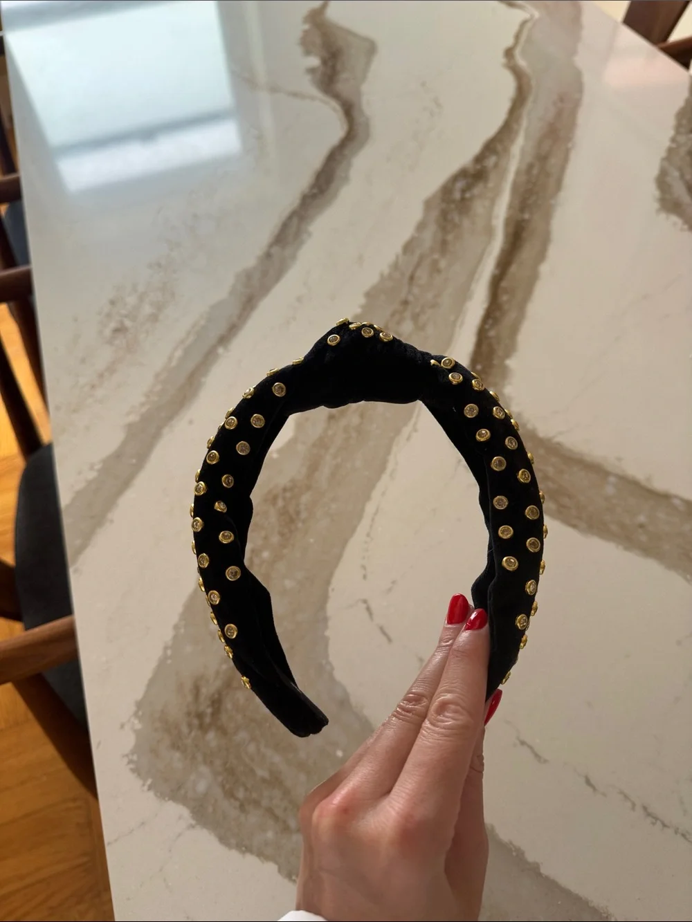 Lele Sadoughi Black Studded Padded Headband - Women Accessories